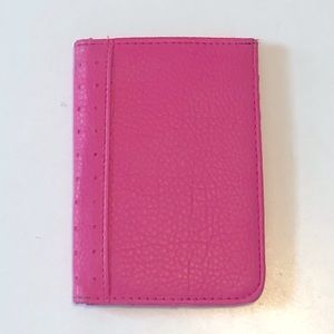 Pink RFID blocking passport wallet